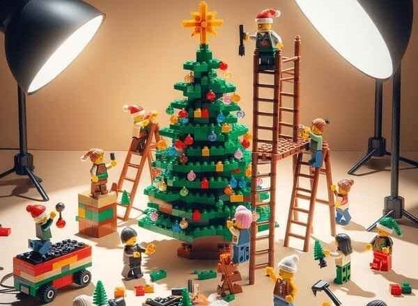 Sapin de noël en briques