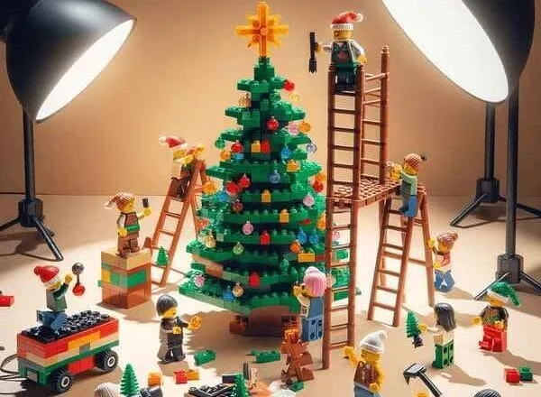 Sapin de noël en briques