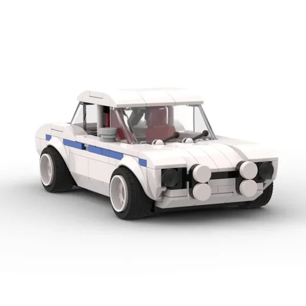 Kit de construction de voiture de course vintage en mini-briques, parfait pour les amateurs de voitures classiques et de modélisme.