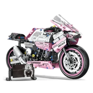 Moto Futuriste Rose en Briques – 1860 pièces