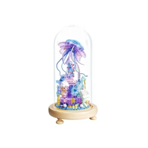 Vitrine Méduse en Briques sous Cloche