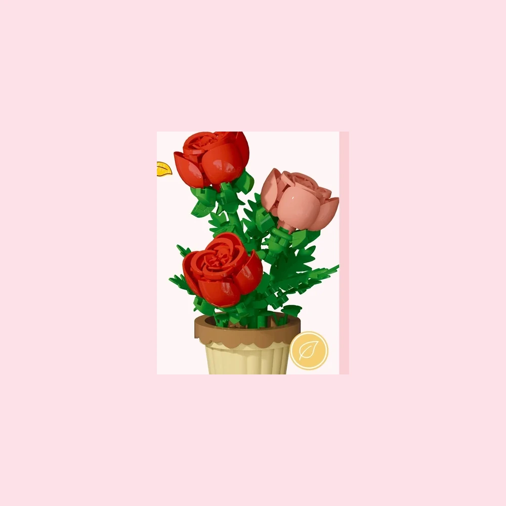 Mini Rose en Pot en Microbriques