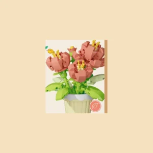 Mini Pivoine en Pot en Microbriques