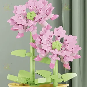 Succulente Fleurie en Microbriques