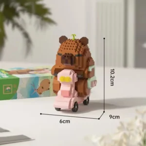 Capybara en Briques avec Scooter Rose
