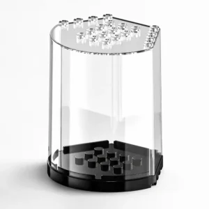 Mini vitrine transparente pour figurines en briques