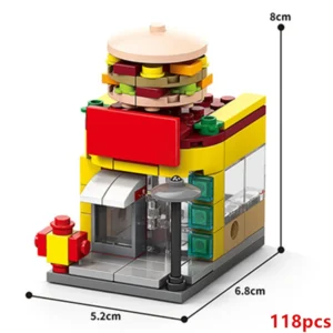 Mini Restaurant Burger en Briques – 118 pièces