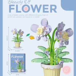 Orchidée en Briques avec Pot – Mini Kit Déco