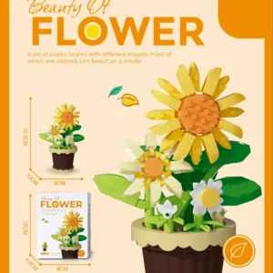 Tournesol en Briques avec Pot – Mini Kit Fleur