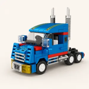 Camion Routier Bleu en Briques – 100 pièces
