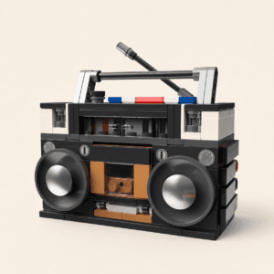 Radio-Cassette Rétro en Briques – 156 pièces