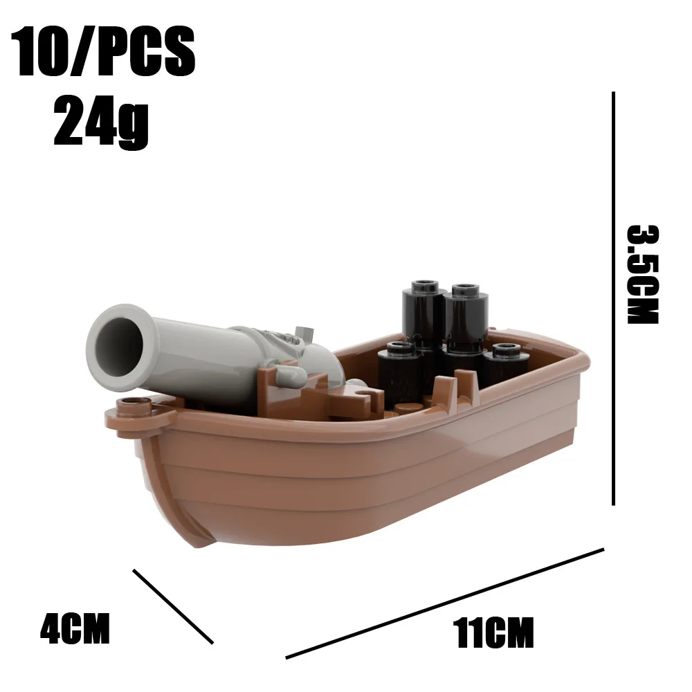 Barque à un canon - 10 pièces en briques à construire