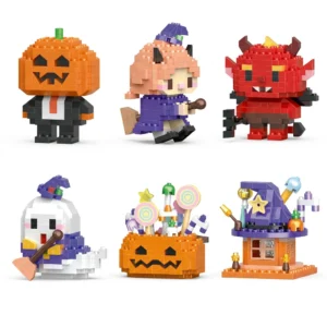 Citrouille, sorcière et diablotin - 6 modèles en microbriques pour Halloween