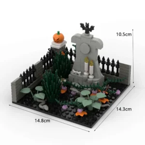 Scène de Cimetière Halloween en Briques à Construire