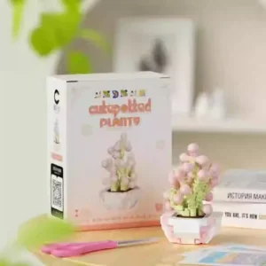 Mini plantes en pots ronds en briques