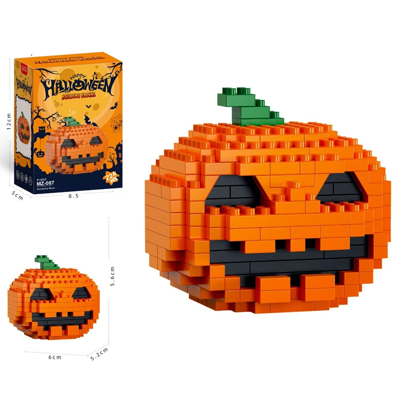 Citrouille orange sans boîte - Citrouille Halloween souriante en briques